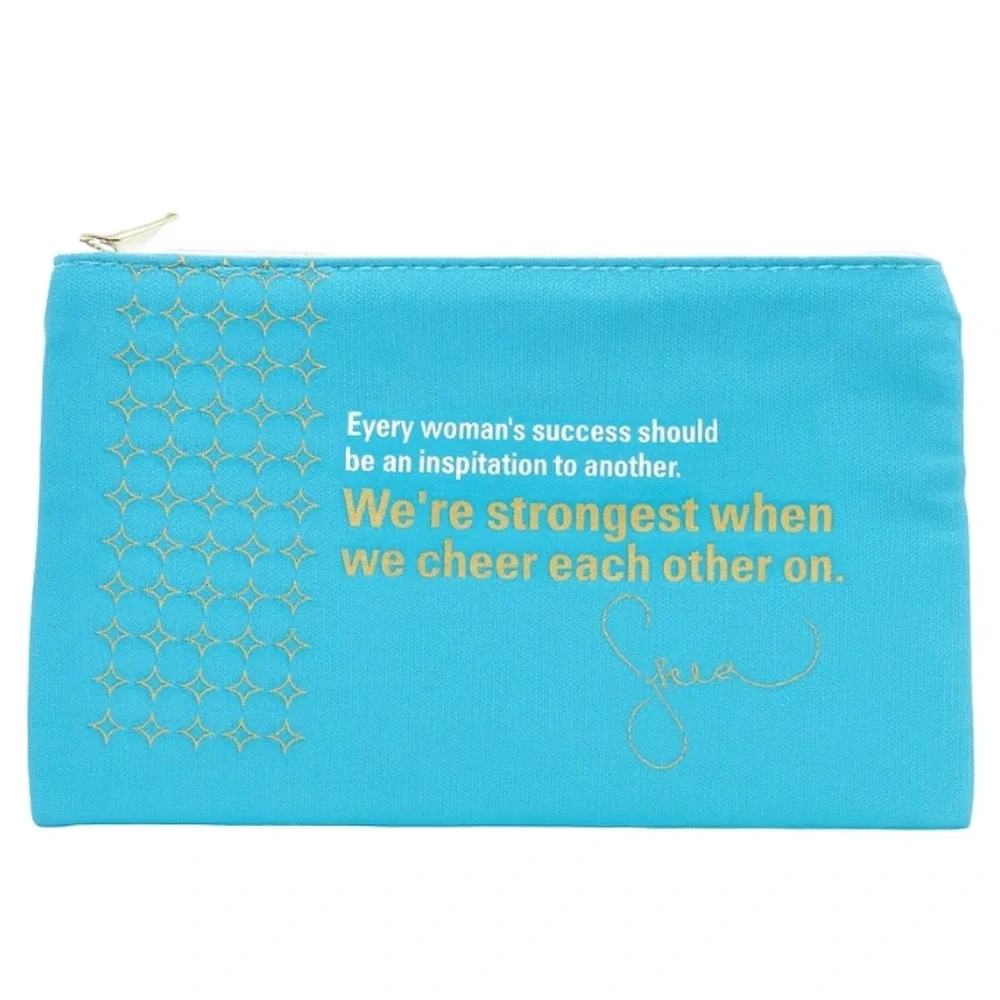 Serena Williams Inspirational Quote Turquoise Zipper Pouch